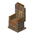 Stone chair · granite and brown fur