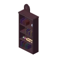 Grimoire shelves · dark wood