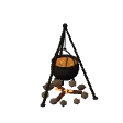 Cauldron on the fire · vegetable soup