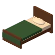 Bed · green quilt
