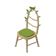 Branch chair · birch and green leaf