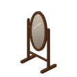 Standing mirror · walnut frame