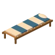 Lounge chair · blue stripes