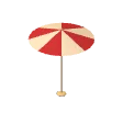 Beach umbrella · red stripes