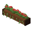 Window box · red geraniums