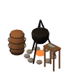 Fish stew cauldron · iron