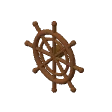 Ship's wheel · oak and brass