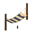 Sleeping hammock · blue stripes