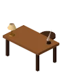 Record book table · light wood