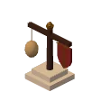 Jousting dummy · burgundy shield