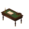 Gilded desk · green leather