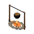 Longhouse hearth · gray stones