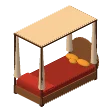 Canopy daybed · red and saffron