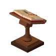 Reading lectern · oak, burgundy book