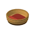 Pet basket · red blanket