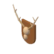Mounted antlers · light plank