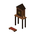 Wooden shrine · red cushion