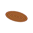 Braided rug · red and ochre