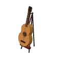Guitar on a stand · natural wood
