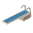 Diving board · white board, blue grip