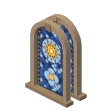 Stained glass window · blue and gold