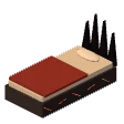 Hot stone bed · red blanket